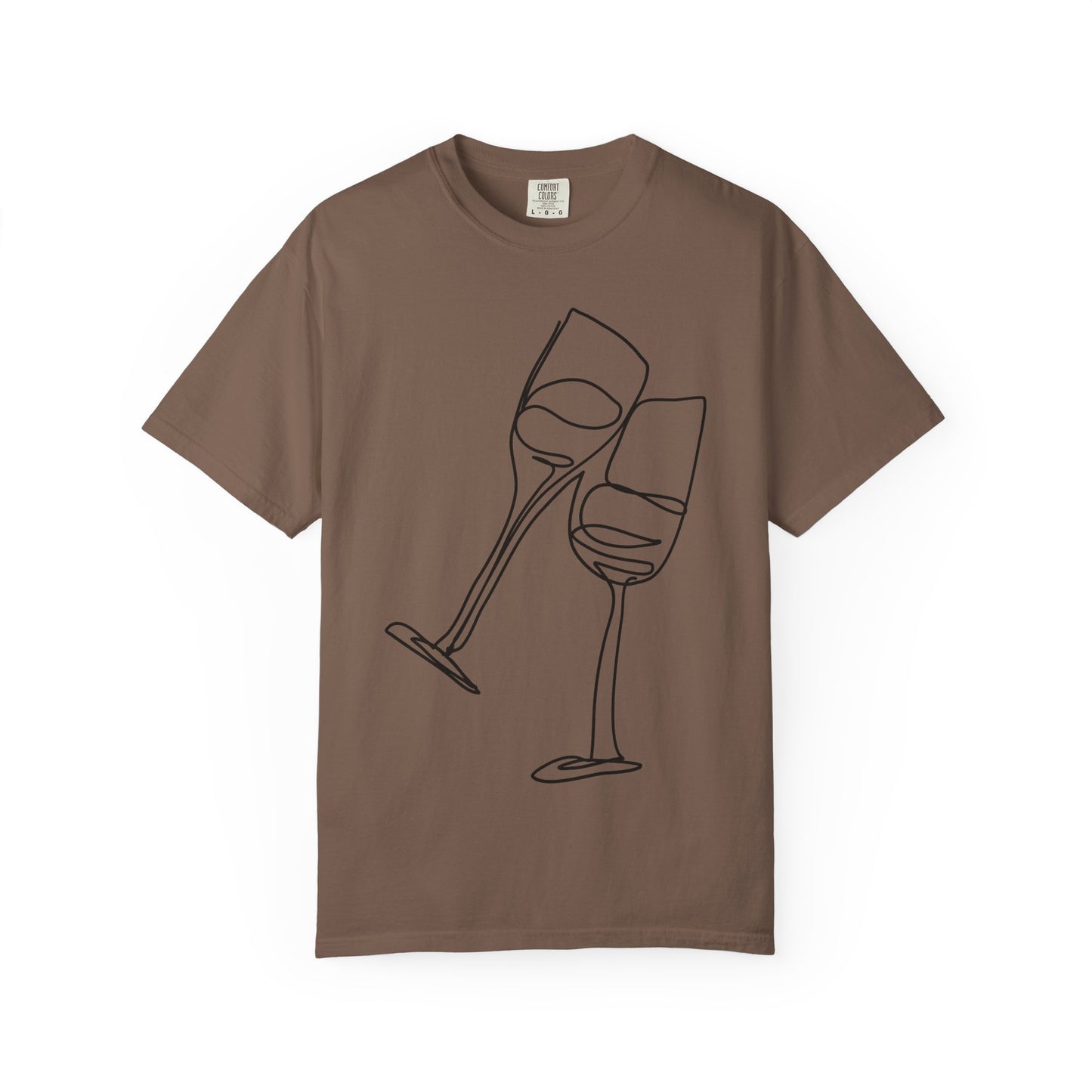 Cheers to Good Times - Unisex Garment-Dyed T-shirt with Wine Glass Design, Casual Tee, Gift for Wine Lovers, Party Shirt, Everyday Wear