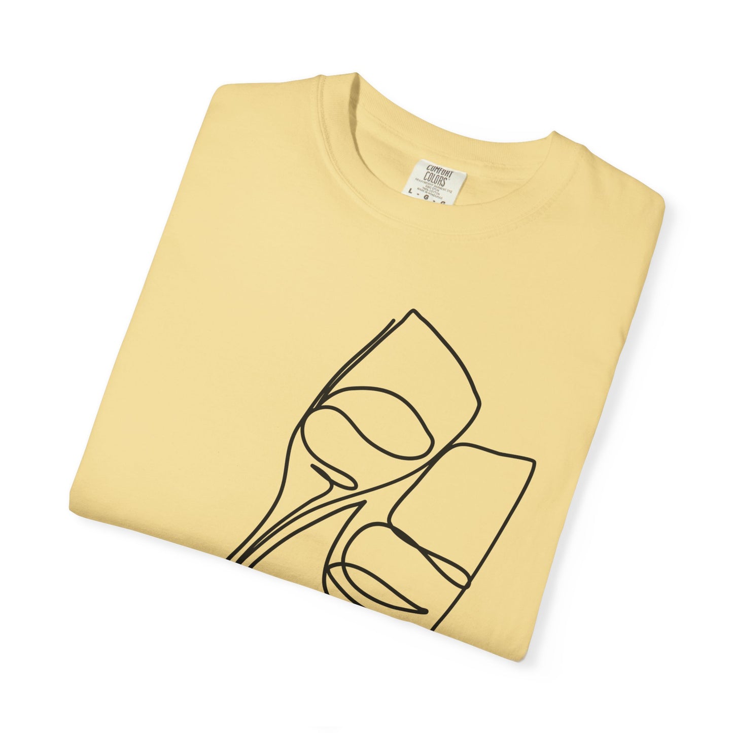 Cheers to Good Times - Unisex Garment-Dyed T-shirt with Wine Glass Design, Casual Tee, Gift for Wine Lovers, Party Shirt, Everyday Wear