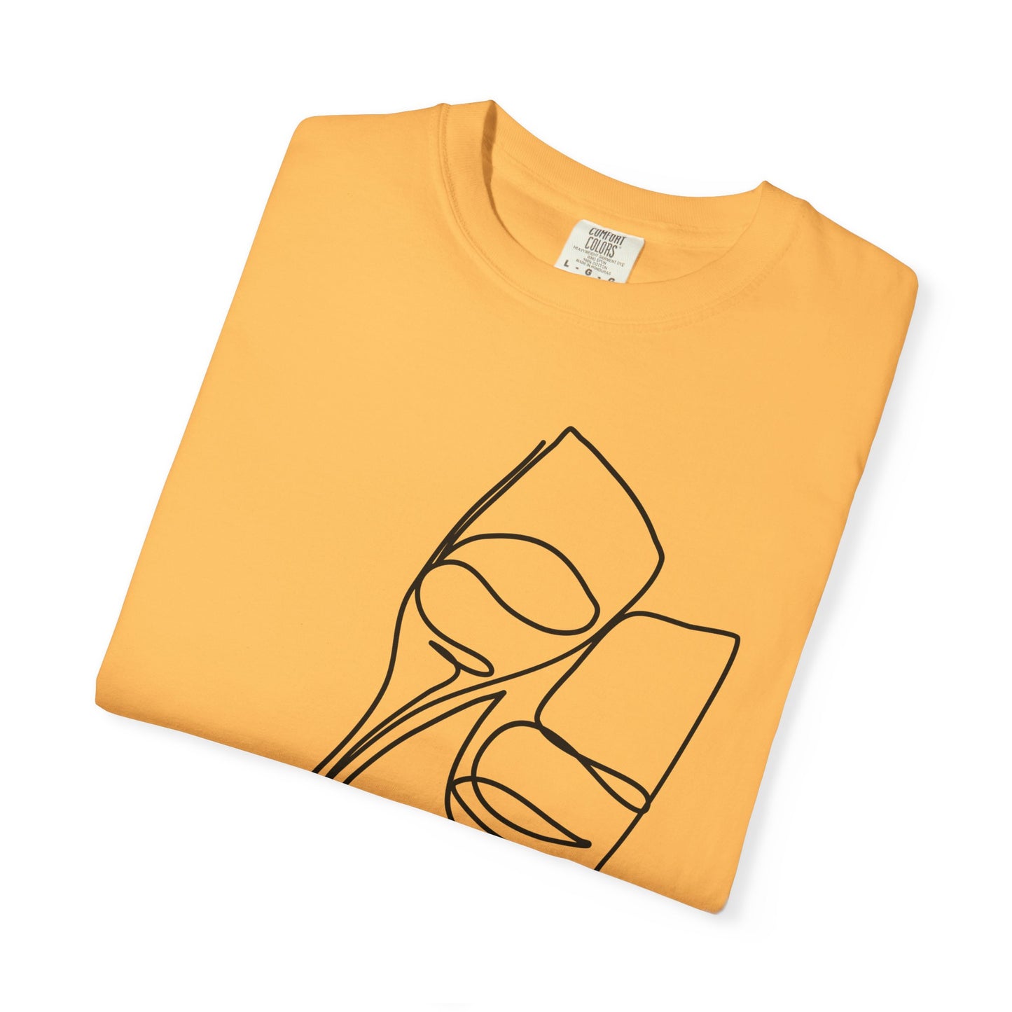 Cheers to Good Times - Unisex Garment-Dyed T-shirt with Wine Glass Design, Casual Tee, Gift for Wine Lovers, Party Shirt, Everyday Wear