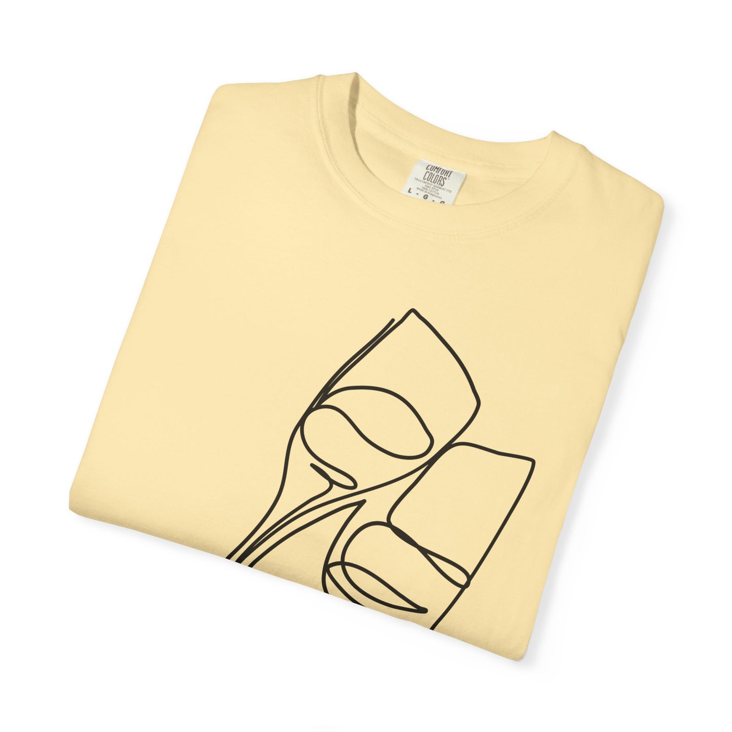 Cheers to Good Times - Unisex Garment-Dyed T-shirt with Wine Glass Design, Casual Tee, Gift for Wine Lovers, Party Shirt, Everyday Wear