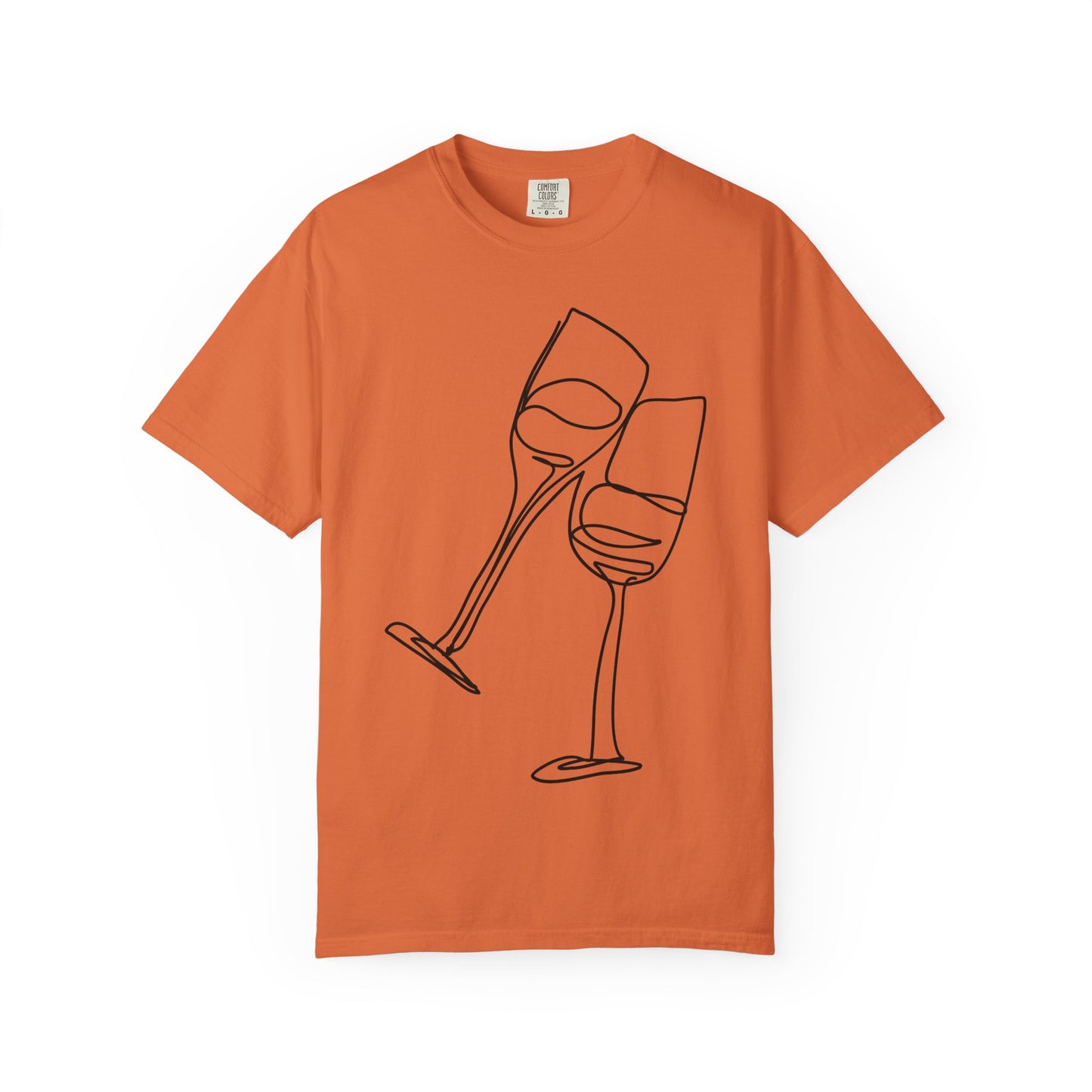 Cheers to Good Times - Unisex Garment-Dyed T-shirt with Wine Glass Design, Casual Tee, Gift for Wine Lovers, Party Shirt, Everyday Wear