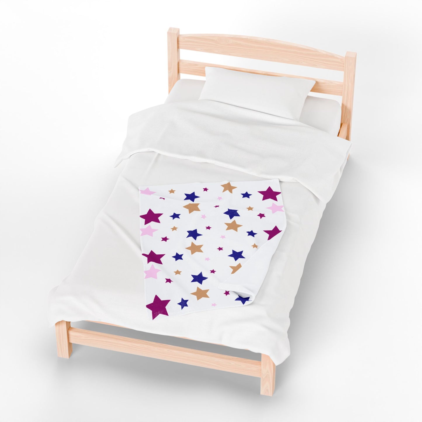 Starry Night Velveteen Plush Blanket | Cozy Gift for Kids, Nursery Decor, Sleepover, Starry Night Theme, Soft Plush Throw