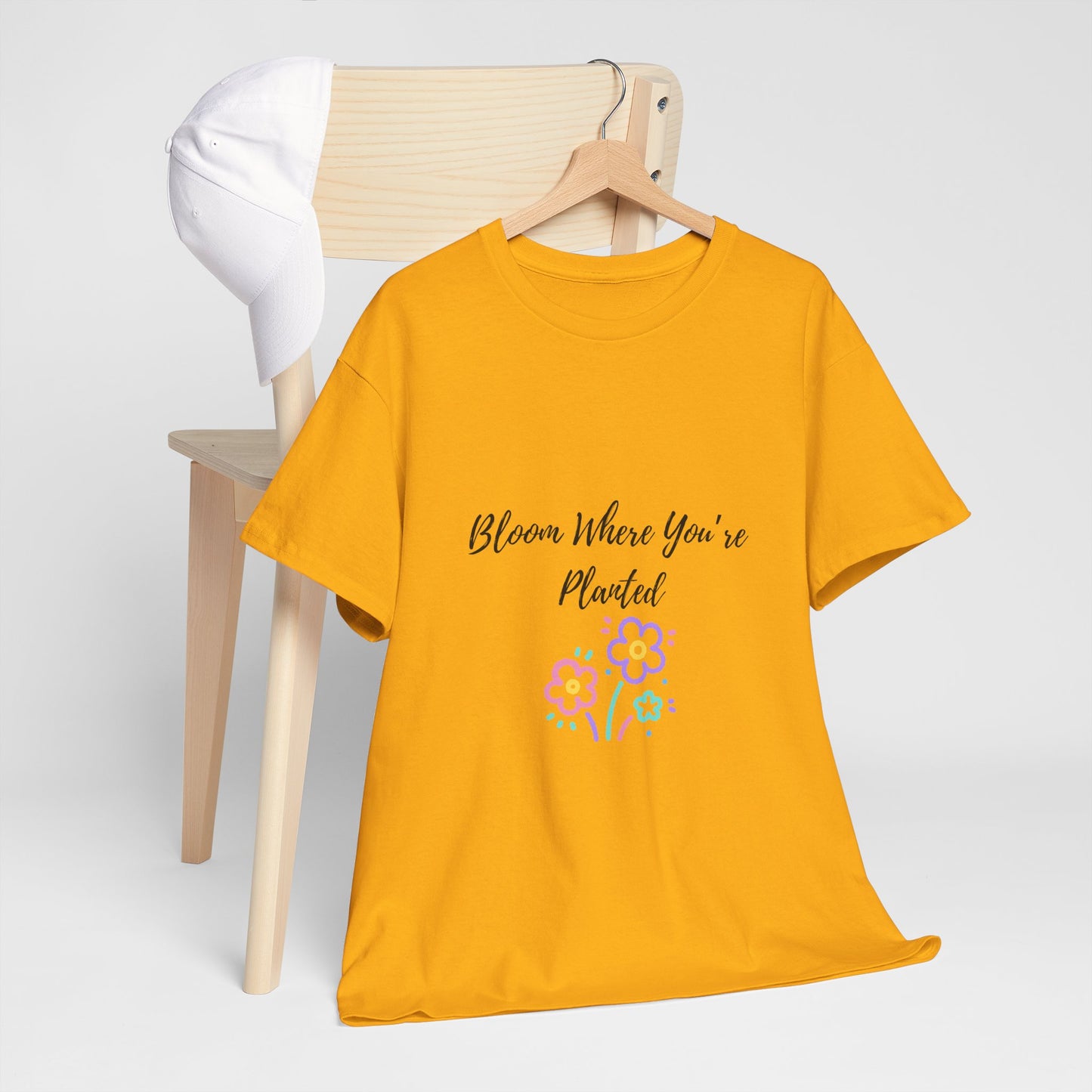 Bloom Where You're Planted Tee, Inspirational T-Shirt, Unisex Cotton Top, Floral Graphic Tee, Gift for Gardeners, Spring Fashion