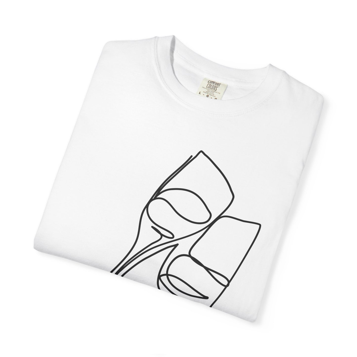 Cheers to Good Times - Unisex Garment-Dyed T-shirt with Wine Glass Design, Casual Tee, Gift for Wine Lovers, Party Shirt, Everyday Wear